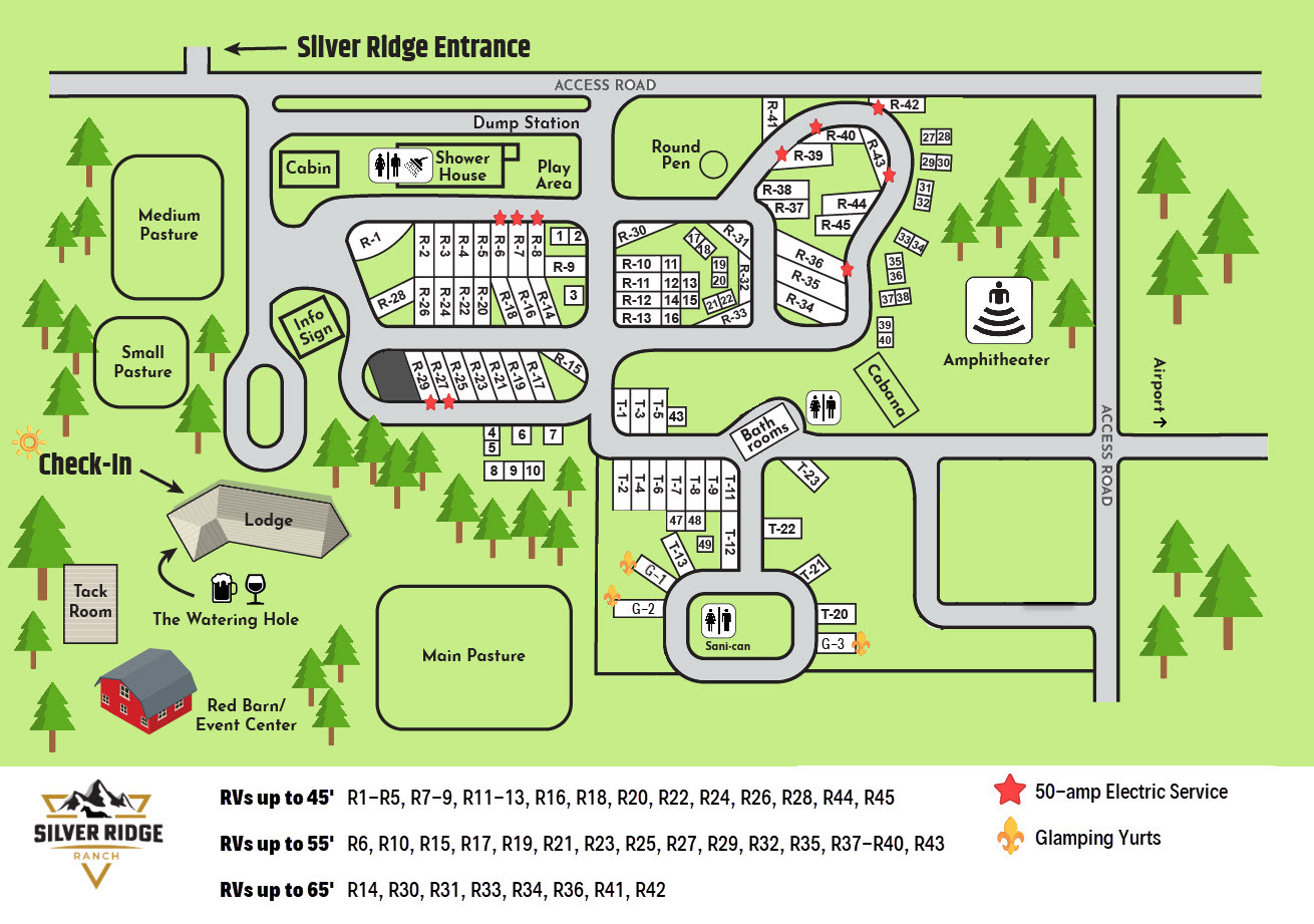 Silver Ridge Ranch Campground Map