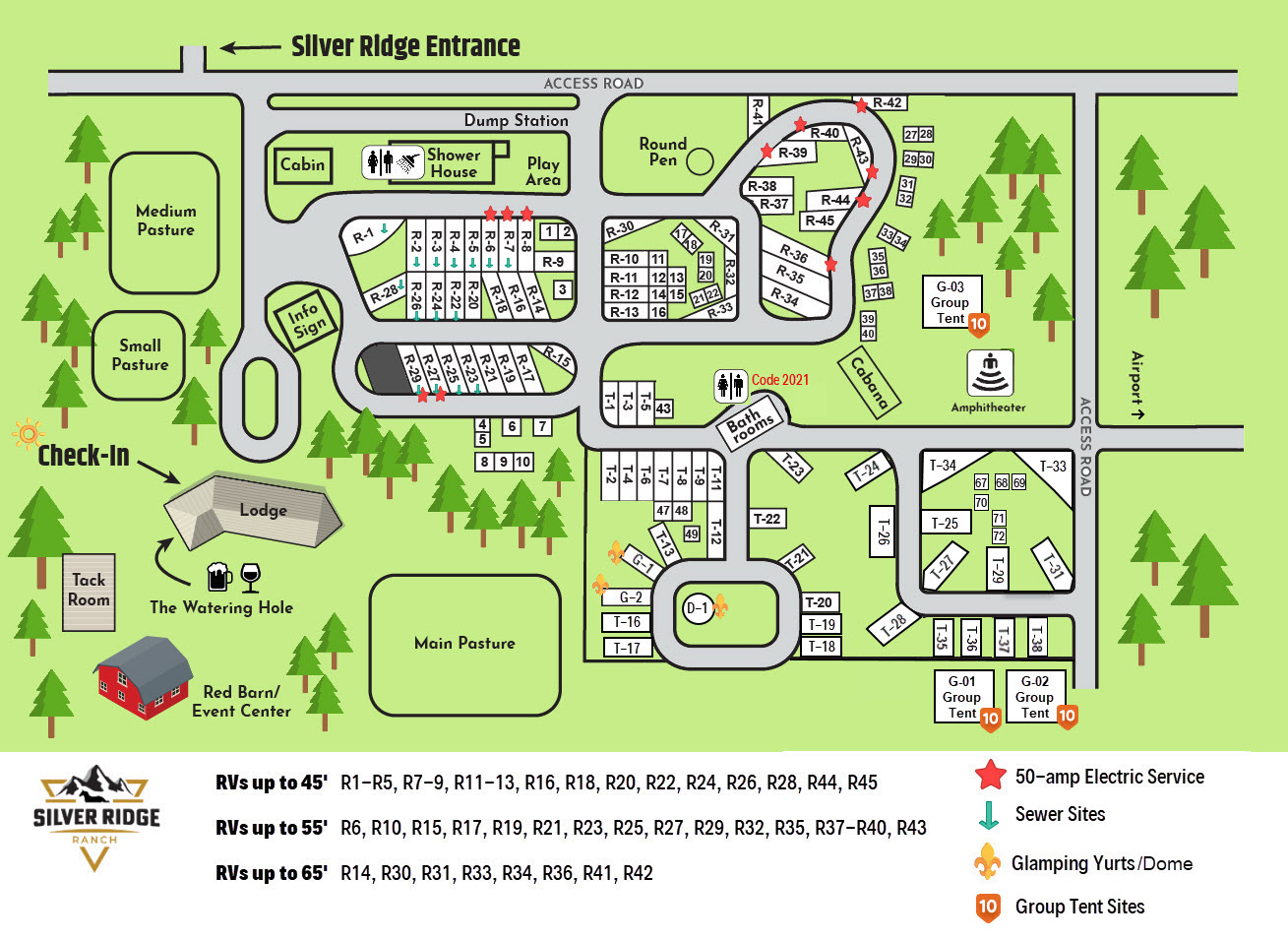 Silver Ridge Ranch Campground Map Updated July 3, 2024